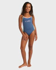 Roxy Girls 8 - 16 Colourblock One-Piece Swimsuit - Vintage Indigo