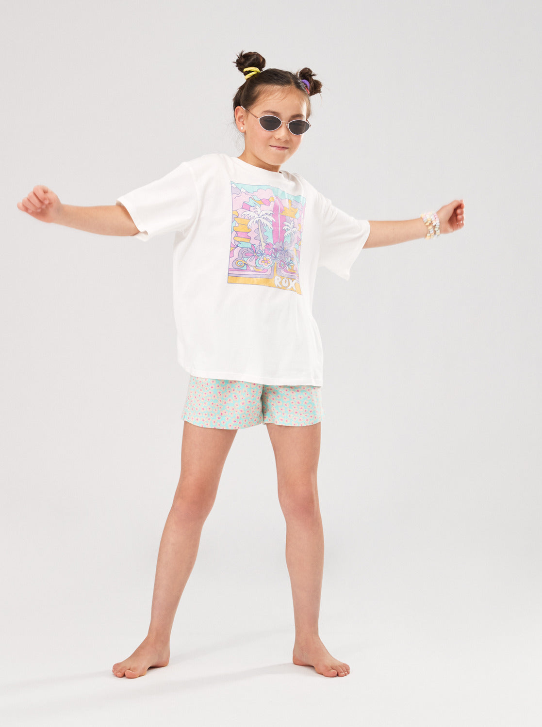 Roxy Girl 8 - 14 Gone to California Tee - Snow White