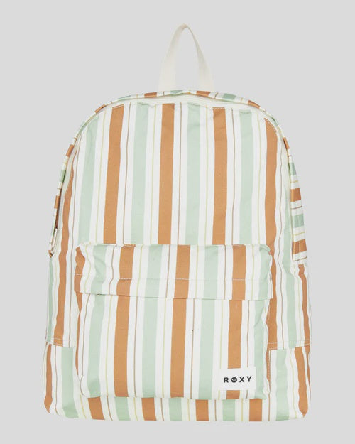 Roxy Sugar Baby Canvas Backpack Laurel Green Carver Stripe