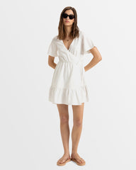 Roxy Sun and Sand Wrap Solid Dress - Snow White