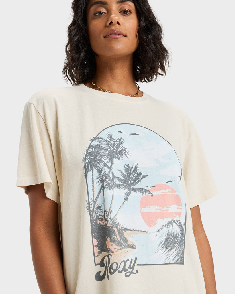 Roxy Sunnyoversize Stone Wash Tee - Parchment