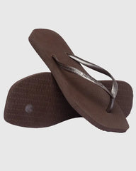 Havaianas Slim Square Solid Jandal - Dark Brown
