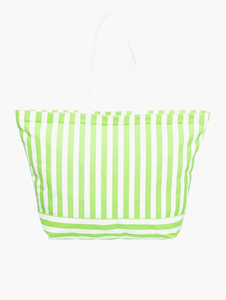 Roxy Strippy Beach Tote Bag - Jade Lime