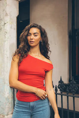 All About Eve  Top Kylie Off Shoulder Top - Scarlet