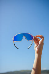 Moana Rd Roadsters Sunglasses - White Blue lens