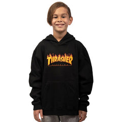 Thrasher Flame Boys Youth 8 - 12 Hoodie - Black