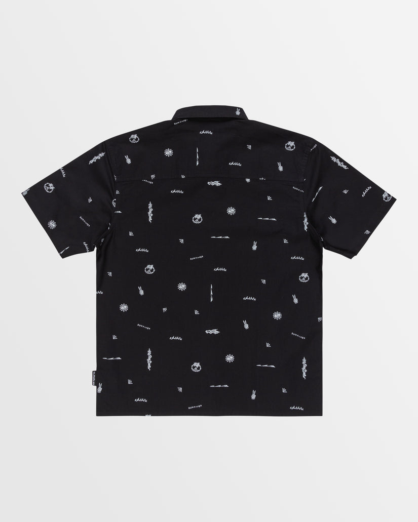 Quiksilver Youth  Peaceful Chaos SS Shirt - Black/White