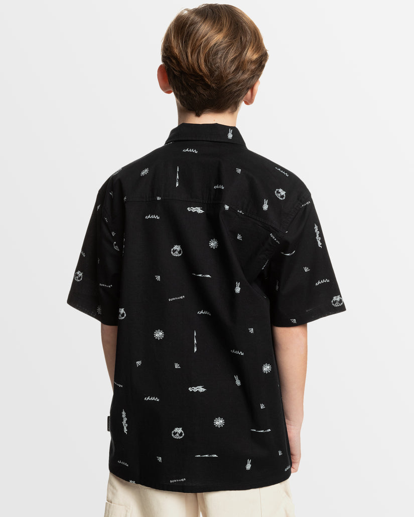 Quiksilver Youth  Peaceful Chaos SS Shirt - Black/White
