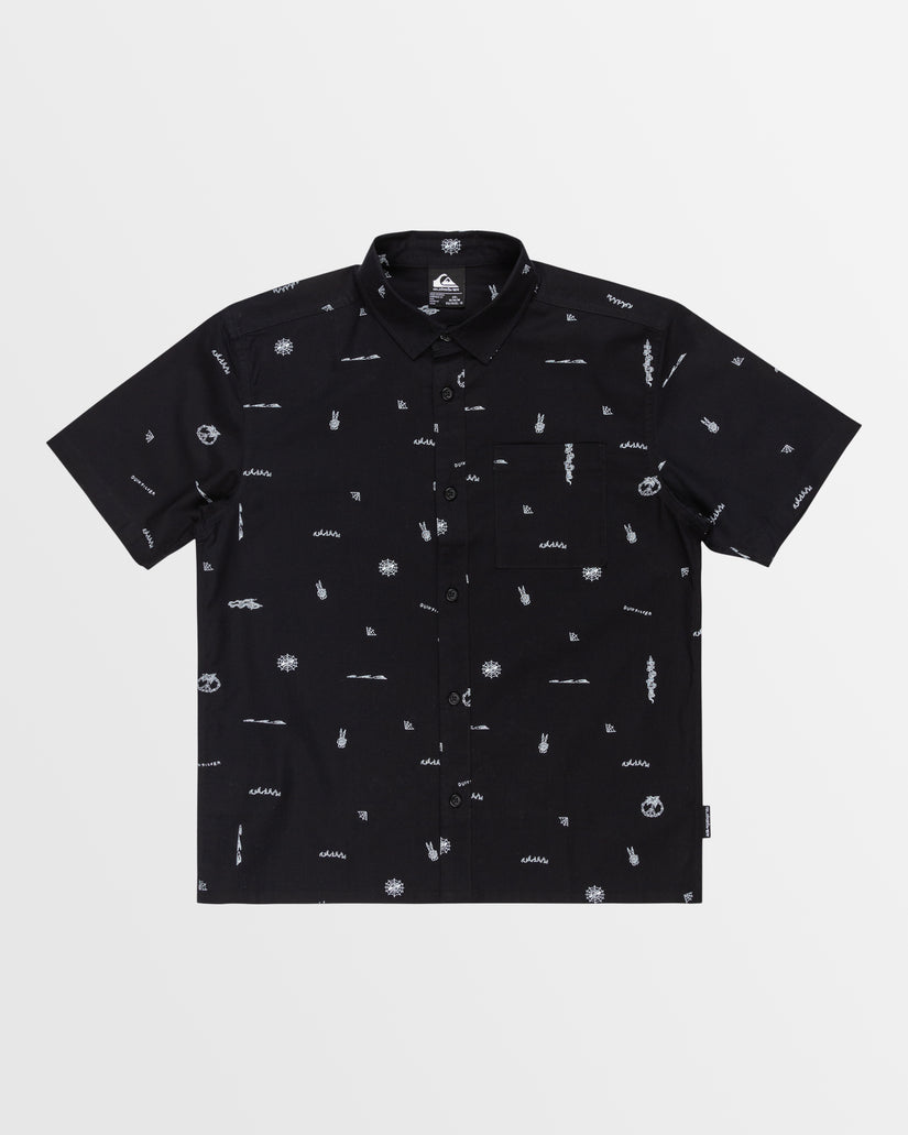 Quiksilver Youth  Peaceful Chaos SS Shirt - Black/White