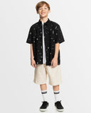 Quiksilver Youth  Peaceful Chaos SS Shirt - Black/White