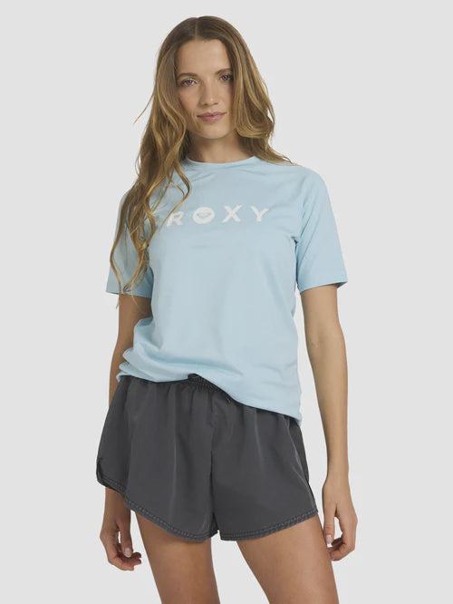 Roxy Beach Essential SS Lycra Rashie - Sky Blue