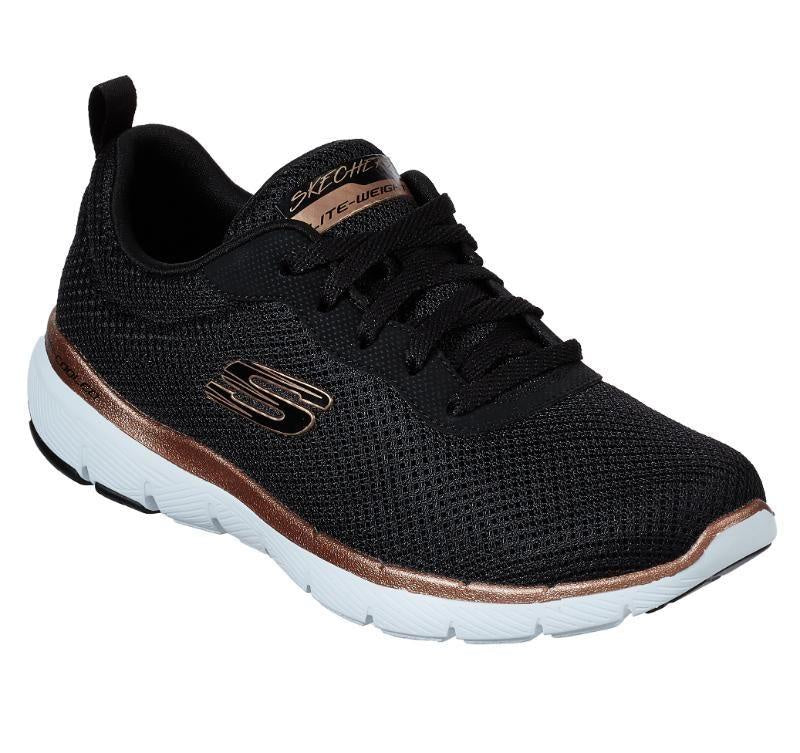 preambule gebaar Nationaal Skechers Flex Appeal 3.0 First In Sight - Black/Rose Gold – Out There Surf