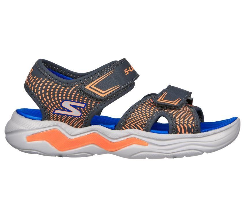 Skechers S Lights Erupters 4 Sandal - Charcoal/Orange
