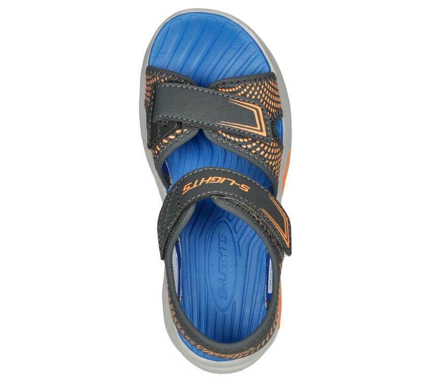 Skechers S Lights Erupters 4 Sandal - Charcoal/Orange