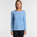 AS Colour Womens Bowery Stripe LS - Natural/Mid Blue