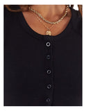 All About Eve Leah Button Up Tank - Black