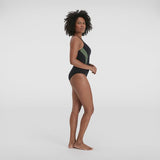 Speedo Women Placement Muscleback One-Piece - Black/Green