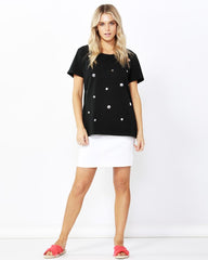 Betty Basics Sequin Cara Tee -  Black