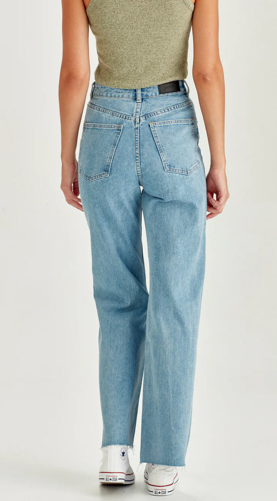 Junkfood Avril Wide Leg No Rips Jeans - Blue