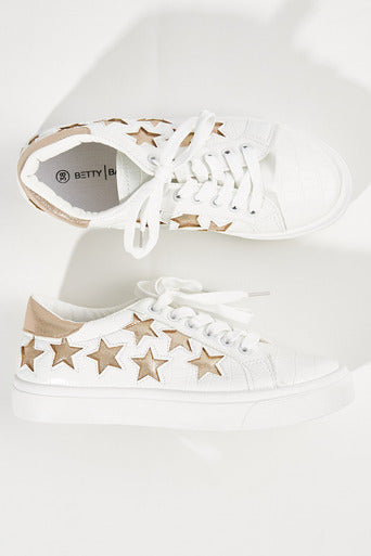 Betty Basics Star Struck Sneaker - Light Gold