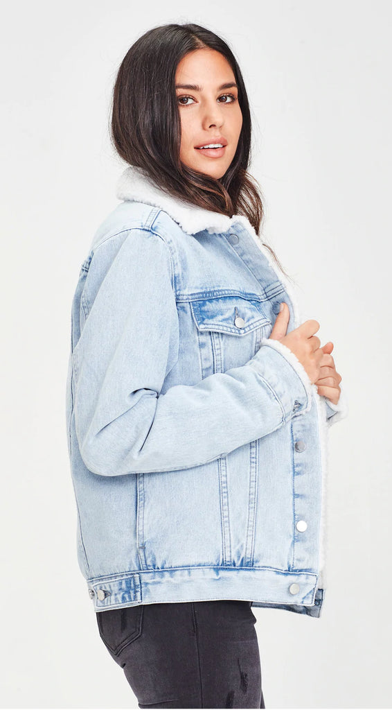 Pale blue denim jacket womens hotsell