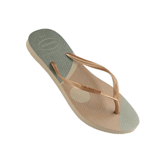 Havaianas Kids Slim Palette Glow - Sand Grey/Golden
