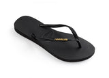 Havaianas Slim Logo Metallic Black-Gold