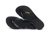 Havaianas Slim Logo Metallic Black-Gold