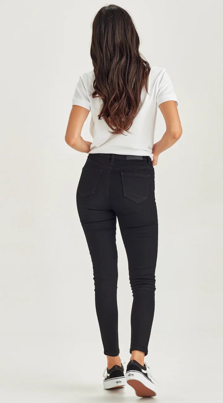 Junkfood Slip Ankle Grazer Jean - Black