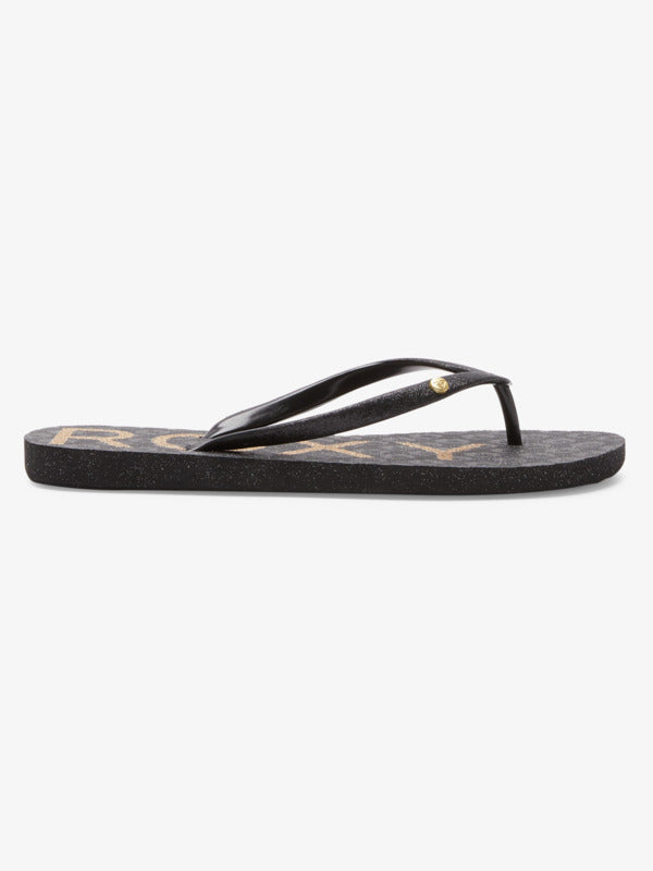 Roxy Viva Glitter V Sandal - Black