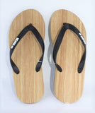 Moana Rd Wooden Look Rubber Jandals - Black