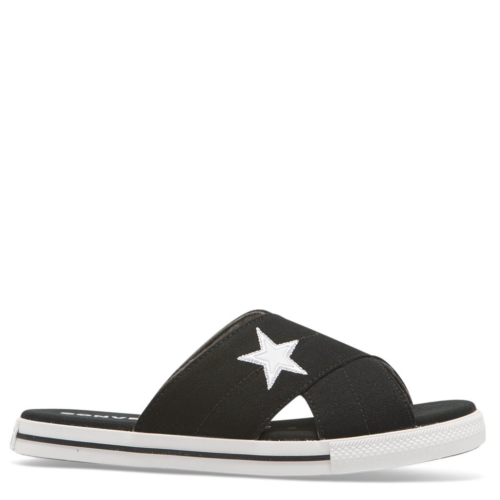 Converse One Star Slide Black White White Out There Surf