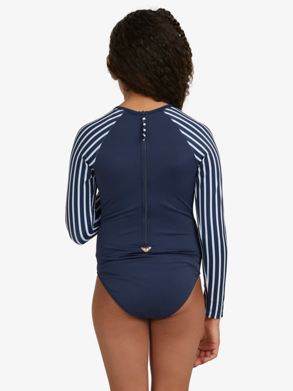 Roxy women's stripe long sleeve rash guard 2025