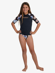 Roxy Girls 8-14 Girl Swim For Good Time Rash Top - Anthracite Reef Flower