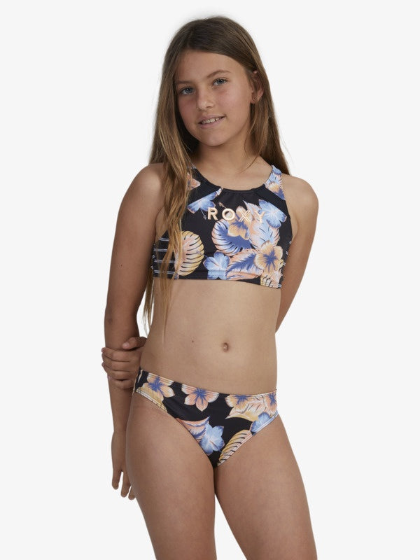 Roxy Girls 8-14 Girl Swim For Good Time Crop Top Set - Anthracite Reef –  Out There Surf