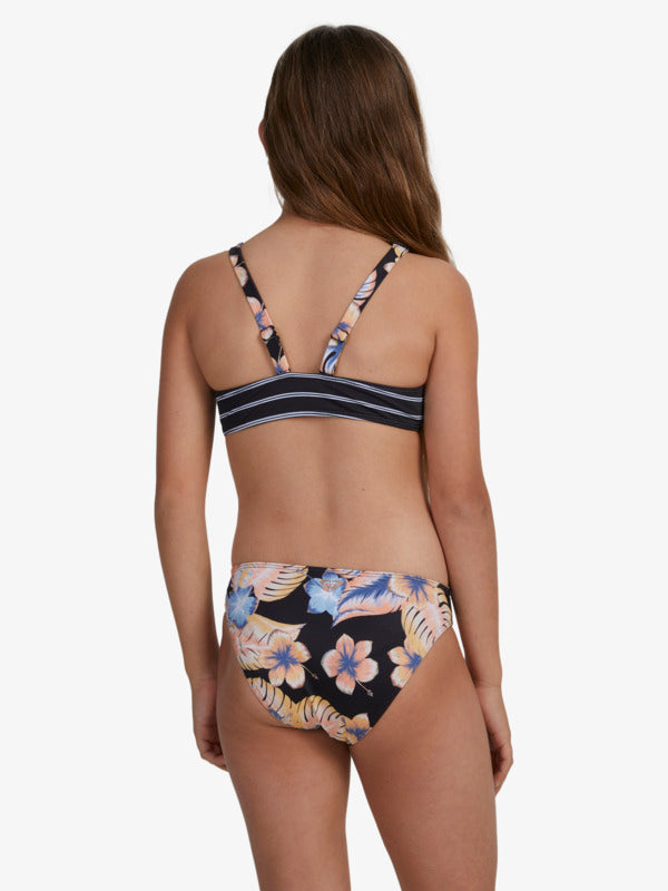 Roxy Girls 8 14 Girl Swim For Good Time Crop Top Set Anthracite