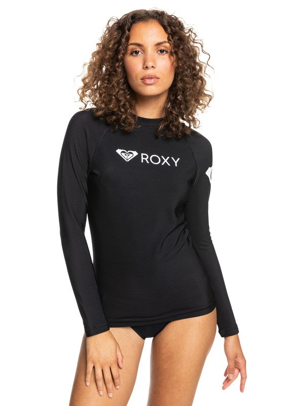 Roxy Girls' Heater Long Sleeve Rash Vest In Aruba Blue Size: L