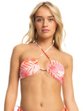 Roxy Printed Beach Classics Triangle Bikini Top - Pale Dogwood Lhibiscus